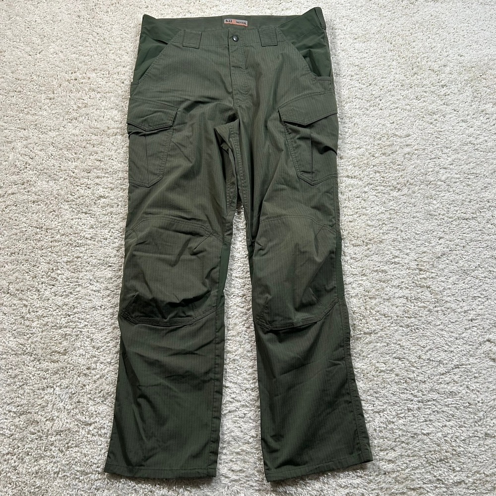 5.11 Tactical Fit Stryke Cargo Pants 38x34 Green Ripstop TDU Trousers 74433-190